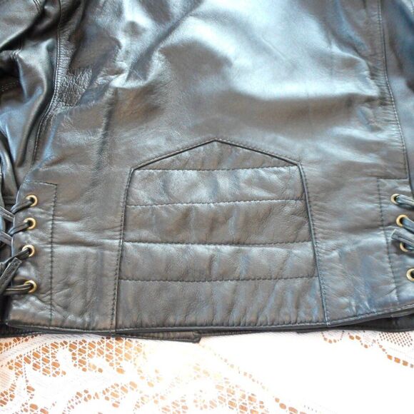 FABULOUS MOTO SKIRT & JACKET SET, Black Leather - Picture 8 of 14